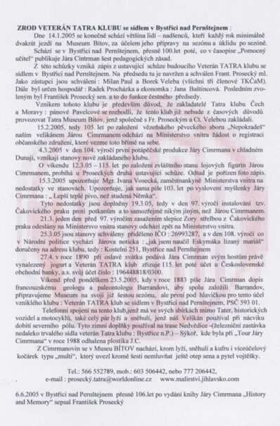 Veterán Tatra Klub Bystřice Nad Pernštejnem