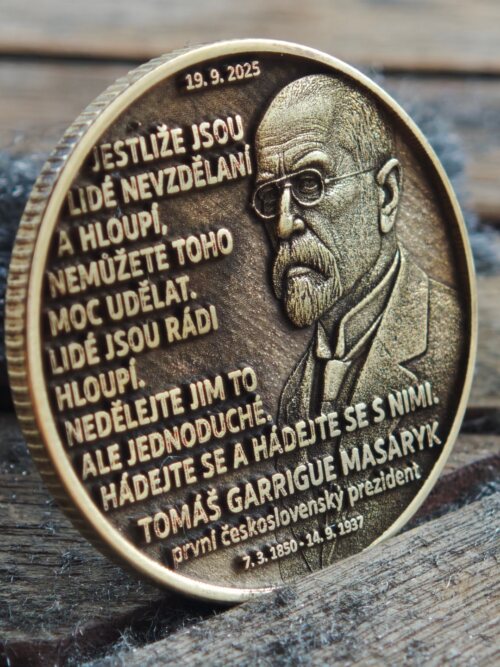 Dopis T.G. Masaryka pamětní mince
